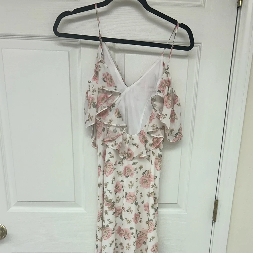 LPA Ruffle Neckline Adjustable Strap Maxi Dress NWT XXS - Picture 7 of 10